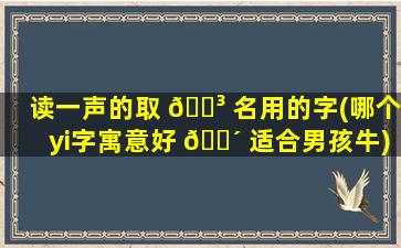 读一声的取 🐳 名用的字(哪个yi字寓意好 🐴 适合男孩牛)